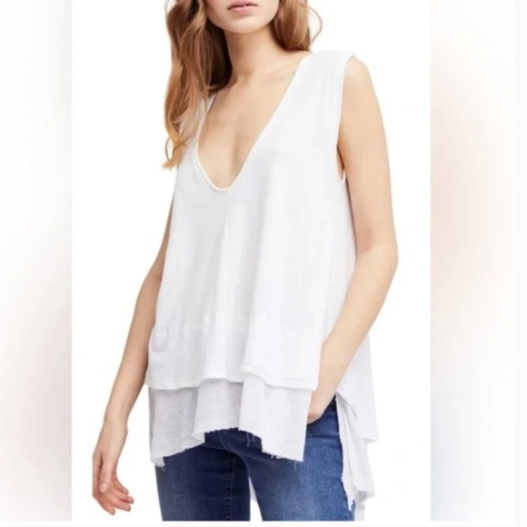 Free People Tops - Free People Peachy Distressed Tank Top